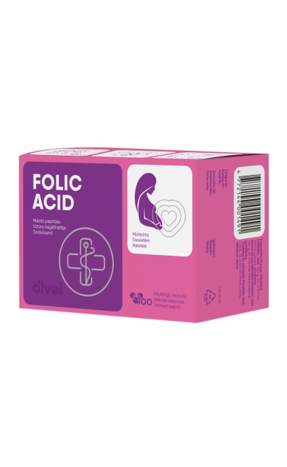 OLVEL FOLIO RŪGŠTIS, 100 minkštų kapsulių