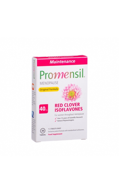 PROMENSIL MENOPAUSE, maisto papildai su raudonojo dobilo izoflavonais, 30 tablečių