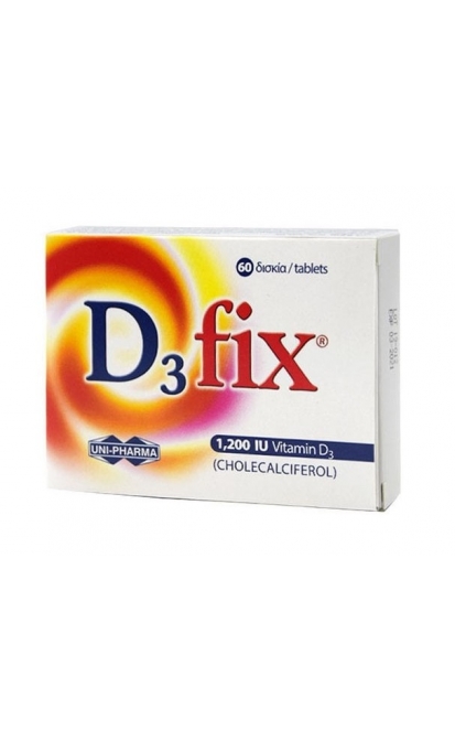Uni-Pharma D3 Fix Vitaminas D3 1200iu, 60 tablečių